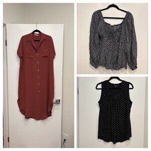 Maternity Bundle - Size Large - Dress & Two Blouses - Like New!
